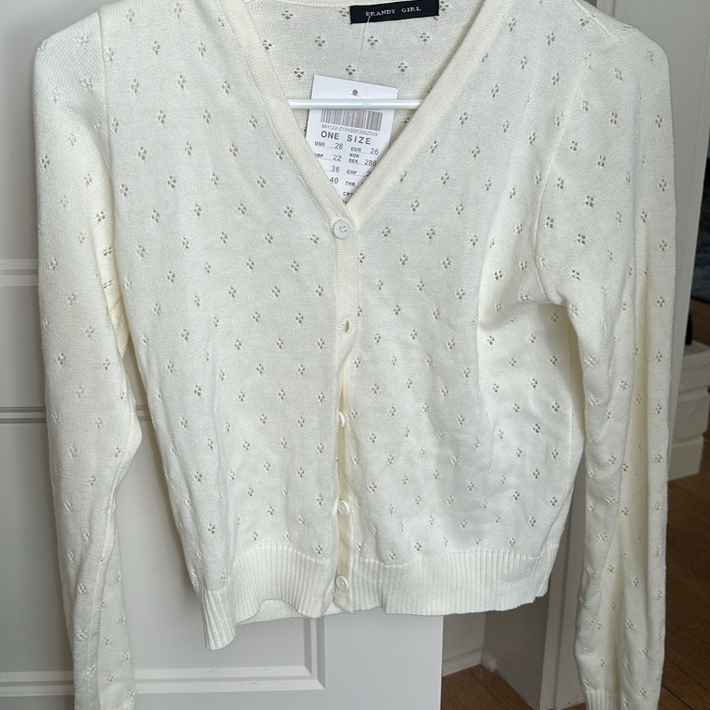 White cardigan